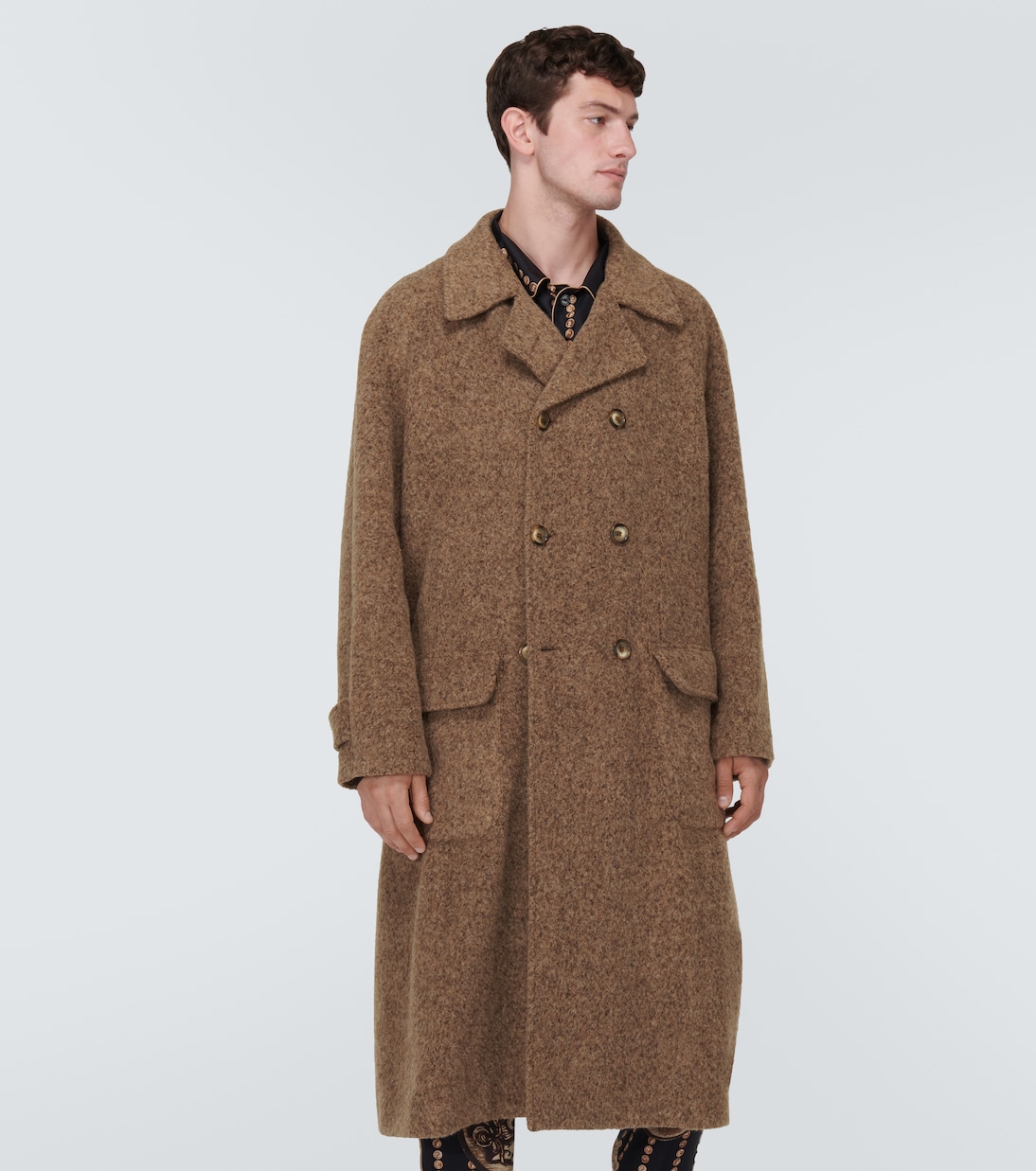 Double-breasted alpaca-blend coat | Dolce&Gabbana