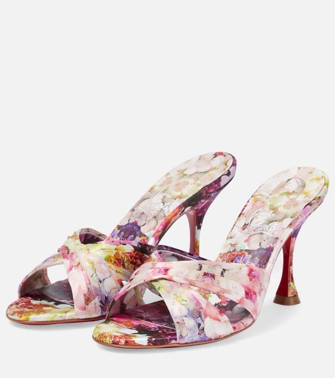 Nicol Is Back floral silk satin sandals | Christian Louboutin