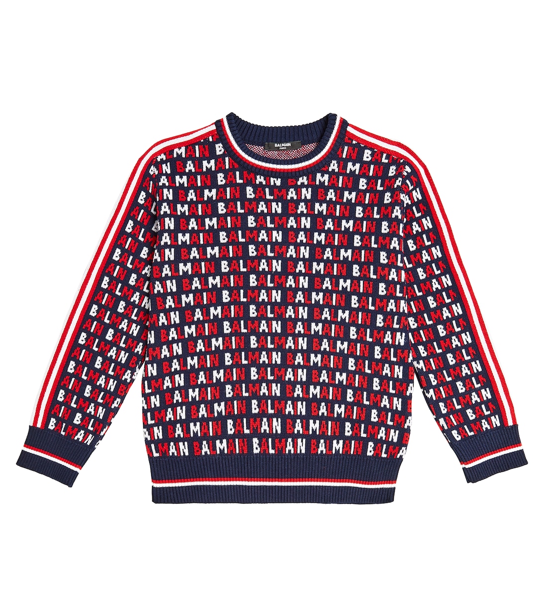 Monogram crewneck cotton sweater | Balmain Kids