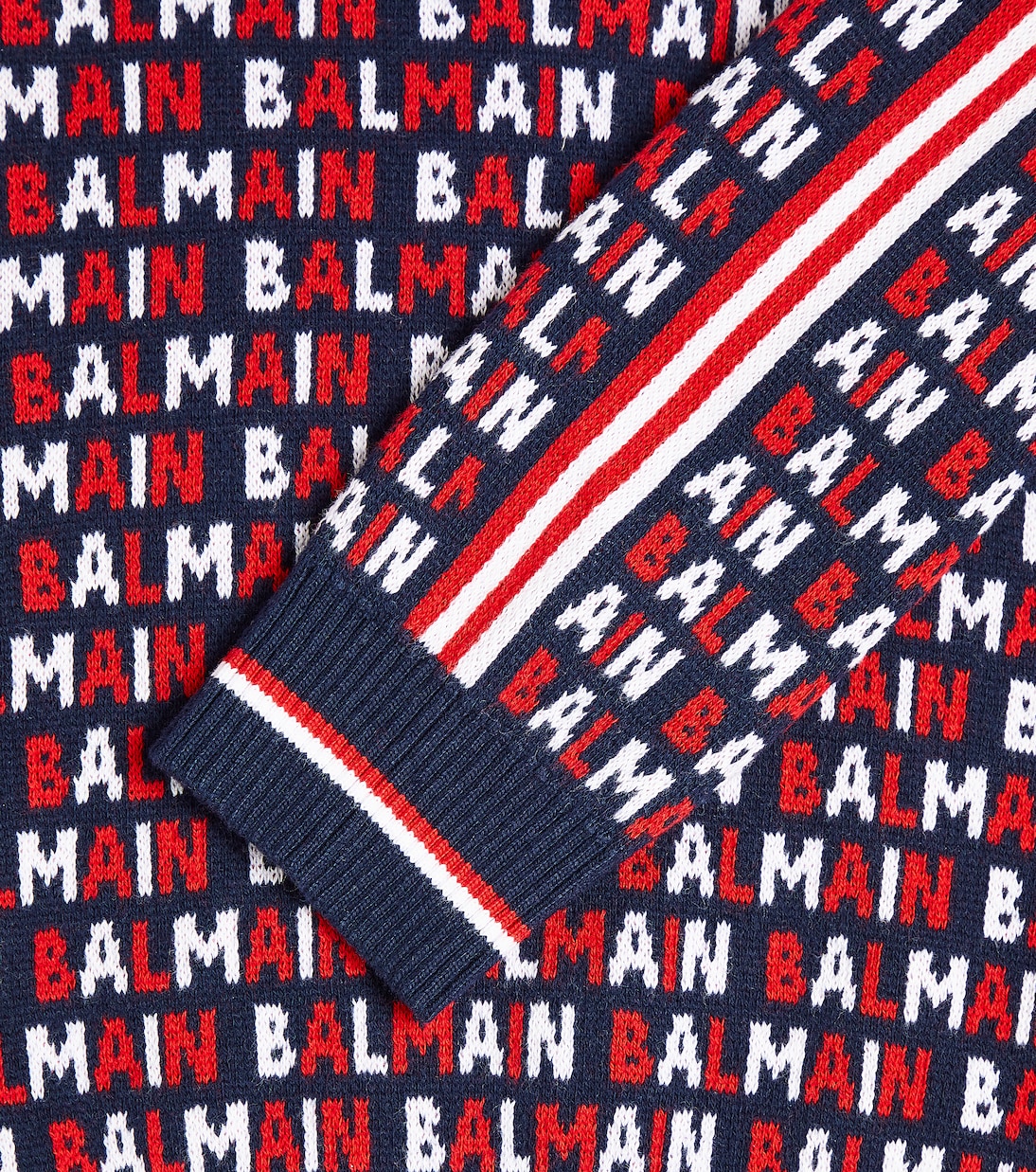 Monogram crewneck cotton sweater | Balmain Kids