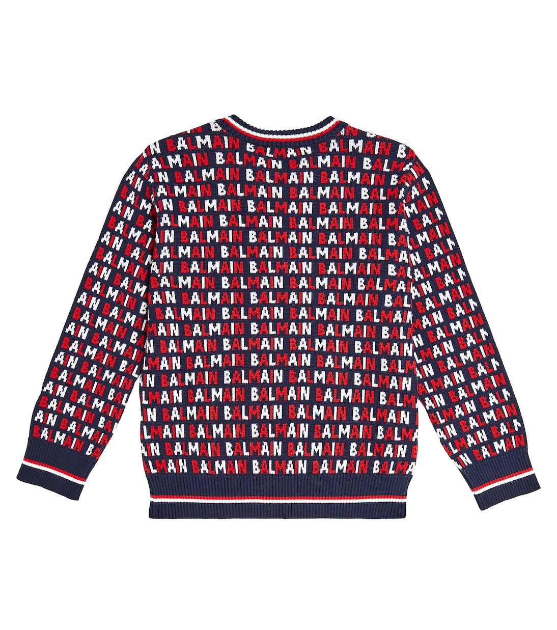 Monogram crewneck cotton sweater | Balmain Kids