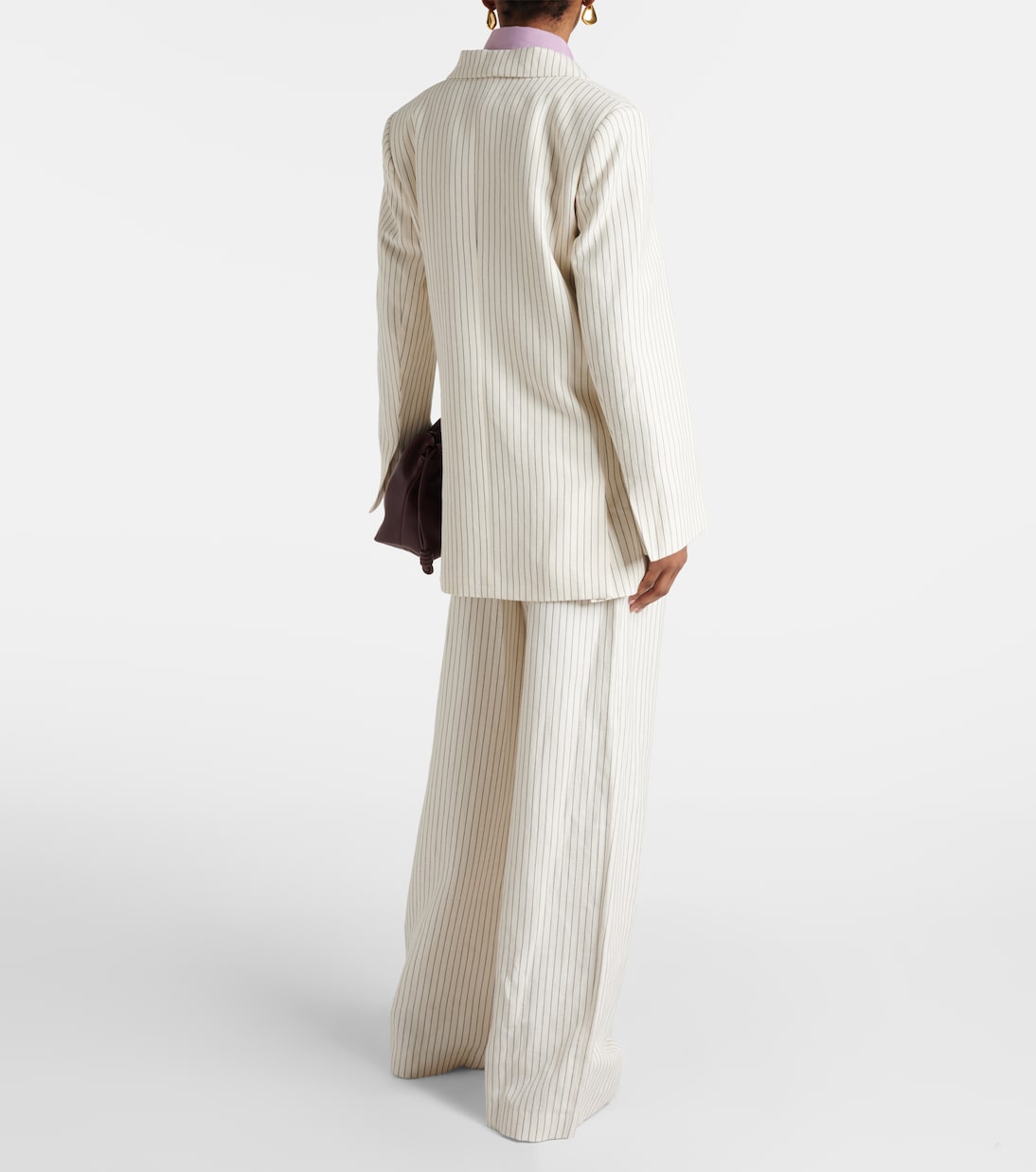 Blazer in cotone e lino a righe | Frame