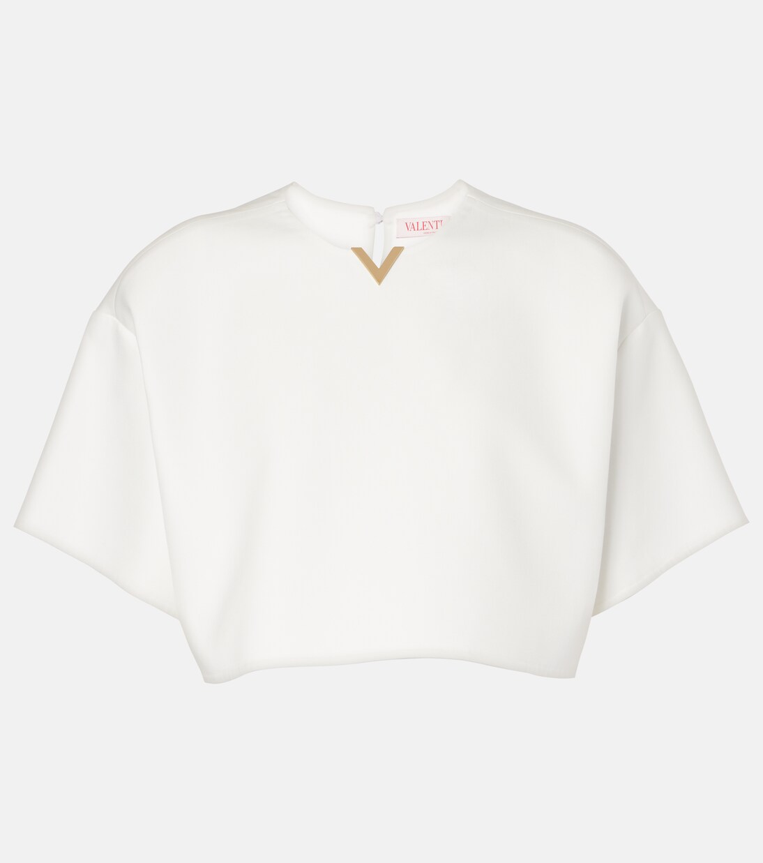 VGold cotton gabardine crop top | Valentino