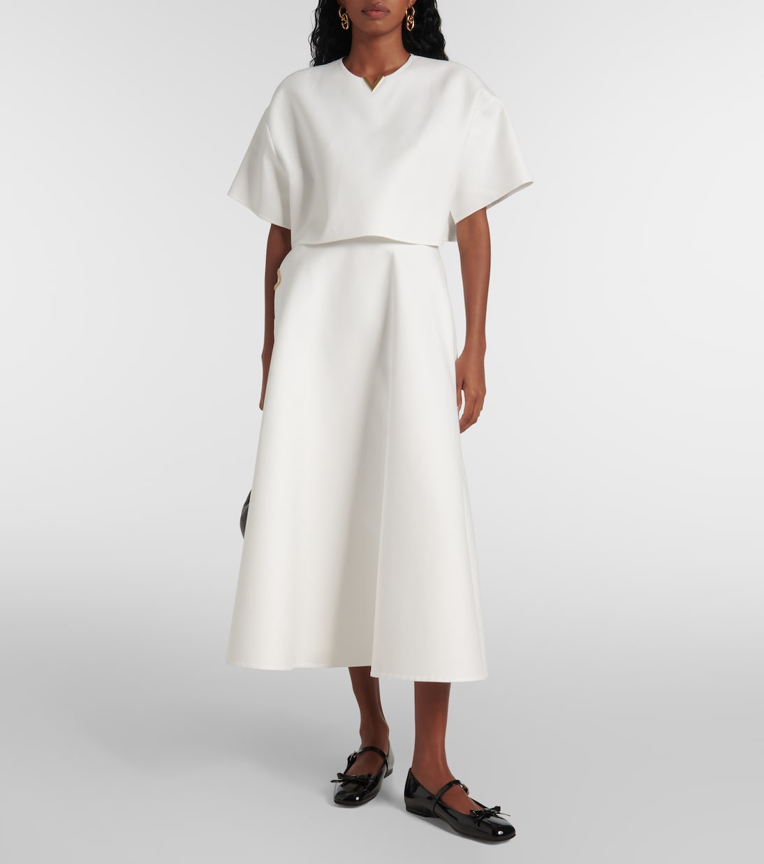 VGold cotton gabardine crop top | Valentino