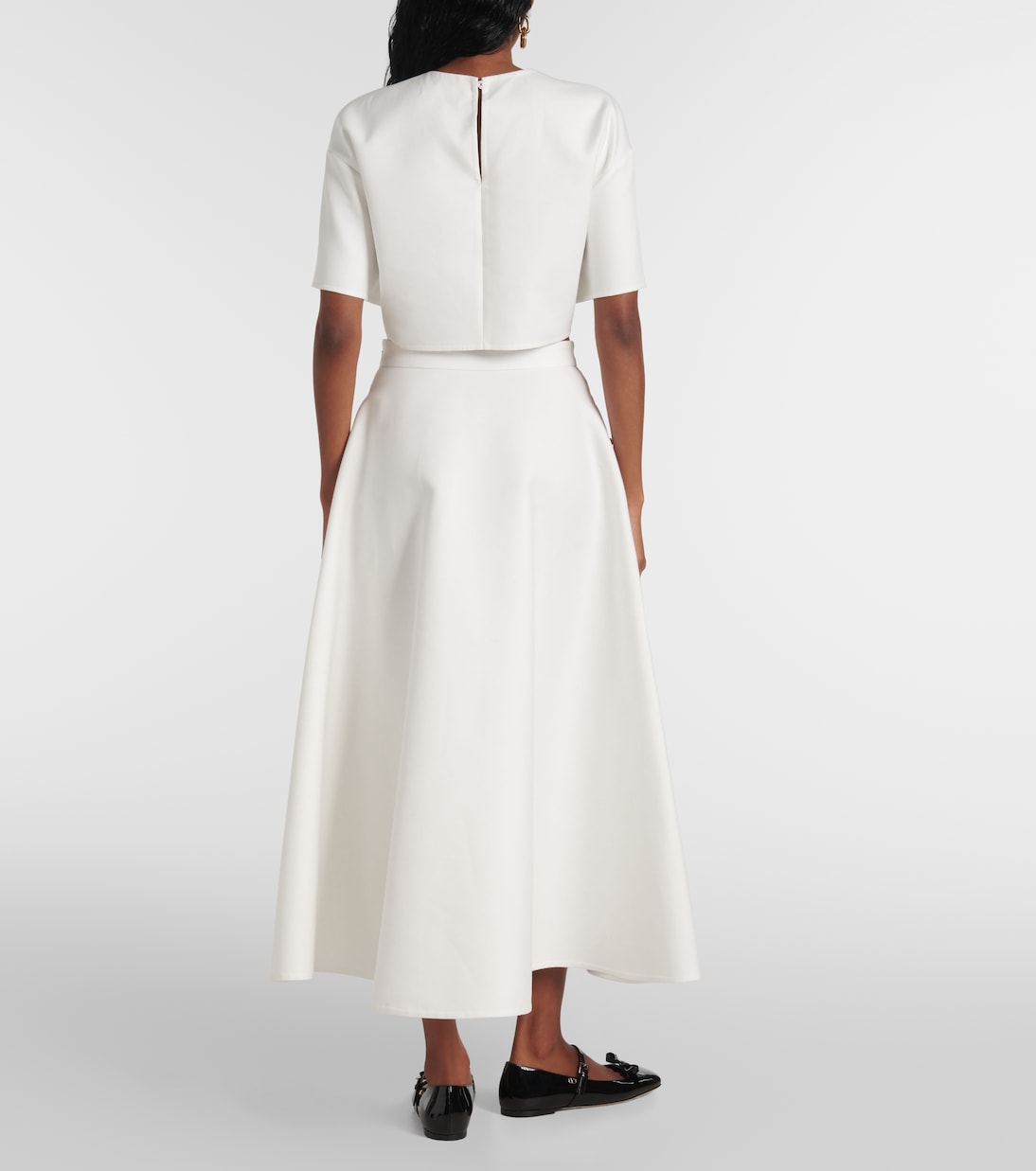 VGold cotton gabardine crop top | Valentino