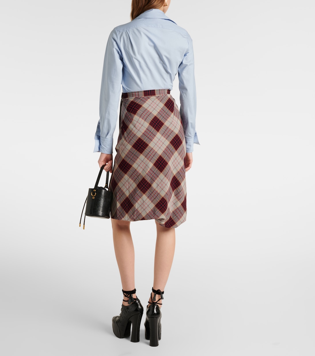 Drunken Drape 체크 미디 스커트 | Vivienne Westwood