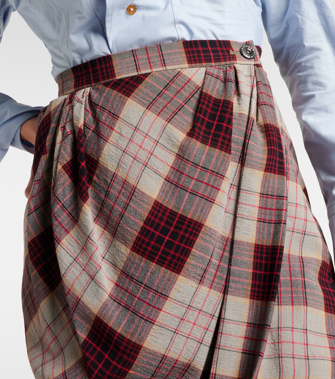 Drunken Drape 체크 미디 스커트 | Vivienne Westwood