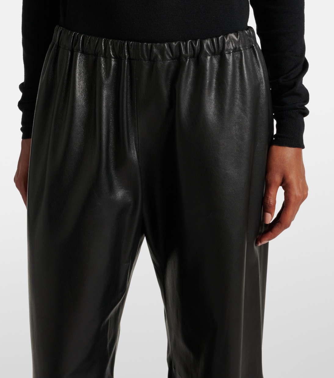 Hose Olan aus Leder | Nour Hammour