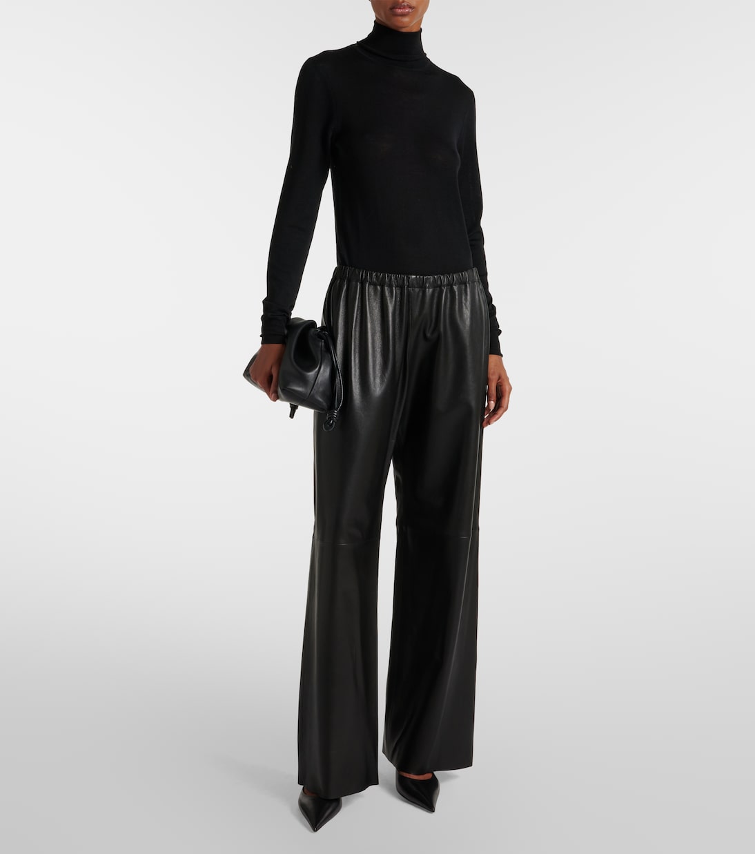 Hose Olan aus Leder | Nour Hammour