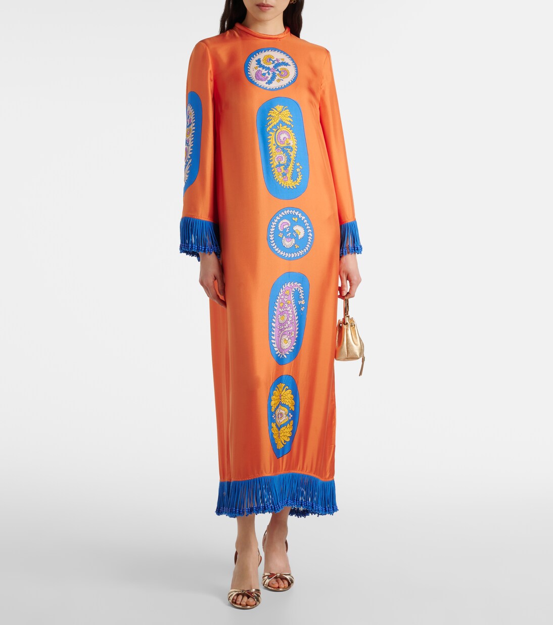 Robe midi Luis en soie | Alémais