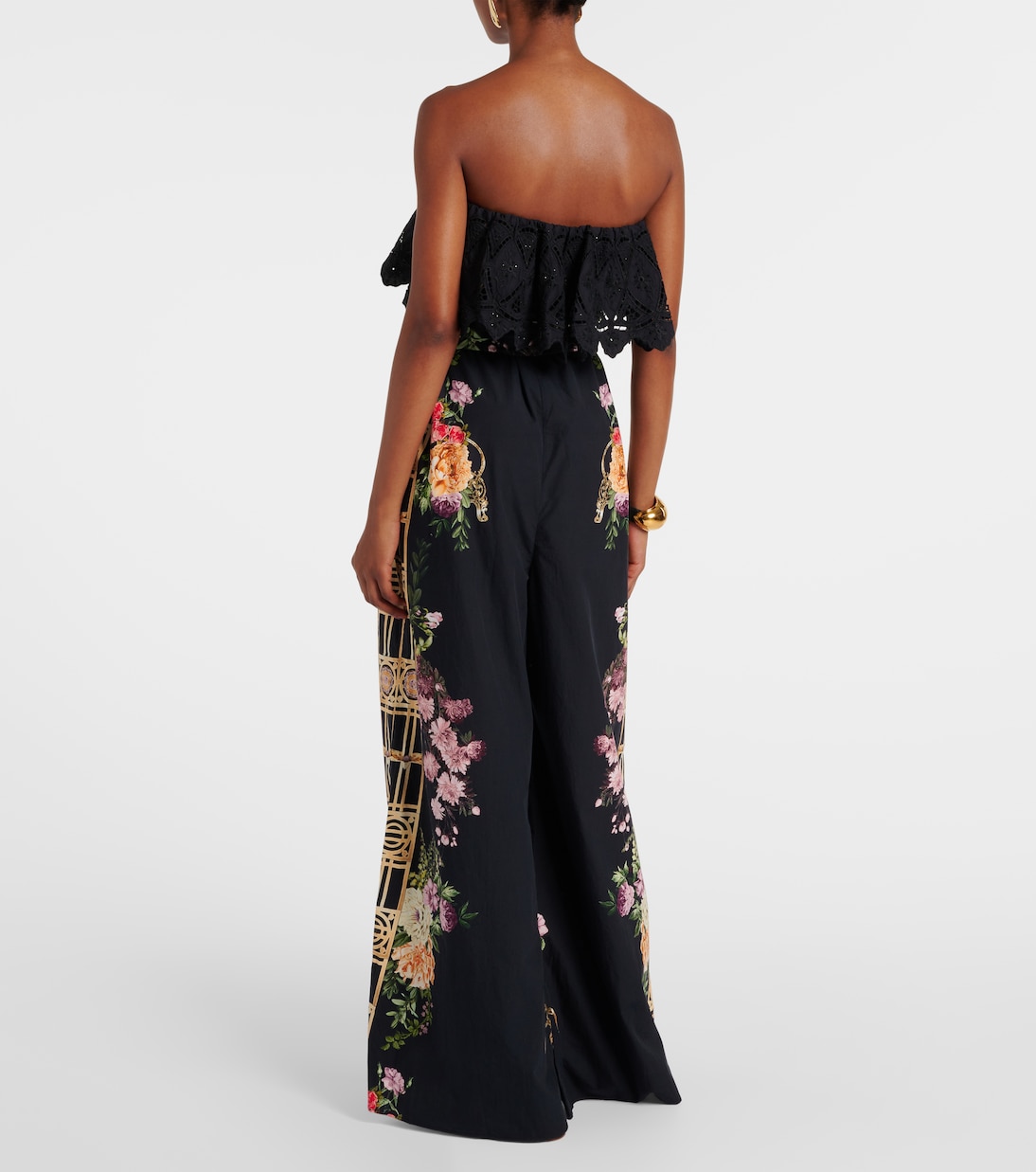 Mono de algodón floral sin tirantes | Camilla