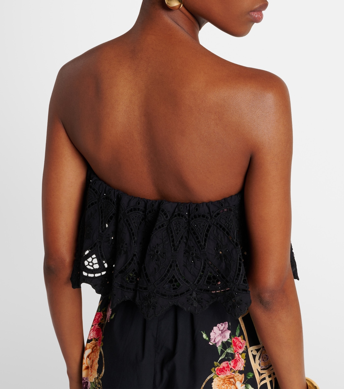 Mono de algodón floral sin tirantes | Camilla