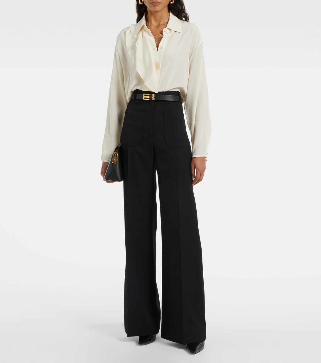 Pantalones anchos Alina de tiro alto | Victoria Beckham