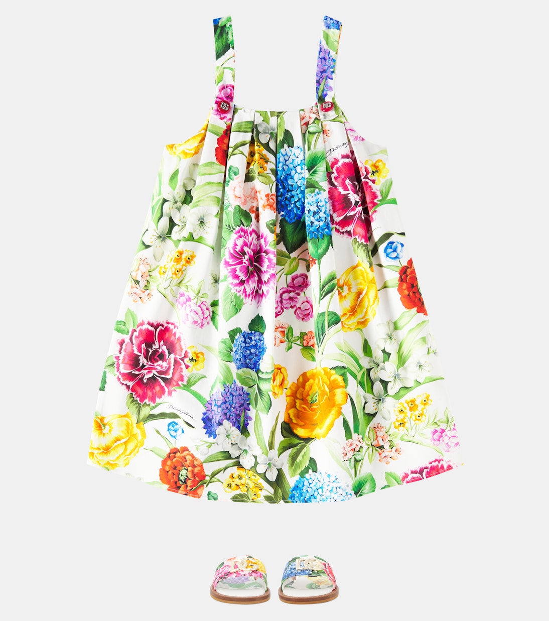 Floral canvas sandals | Dolce&Gabbana Kids