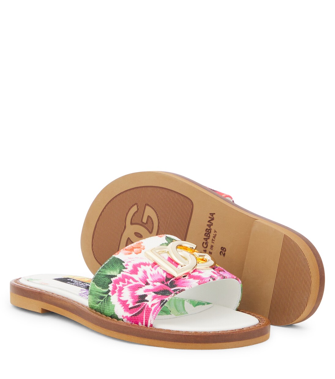 Floral canvas sandals | Dolce&Gabbana Kids