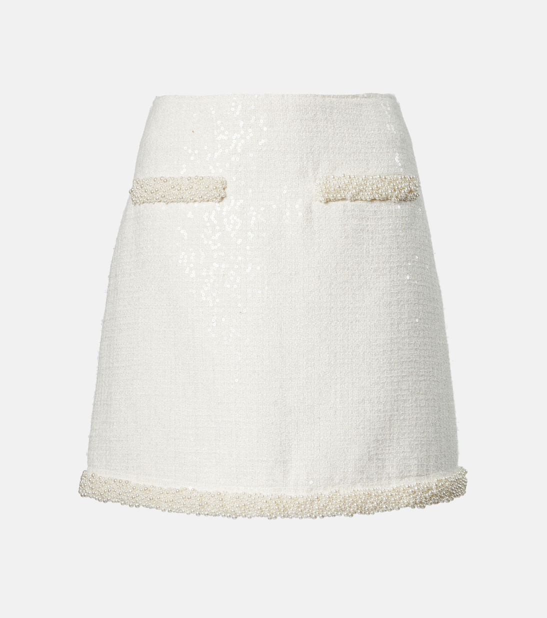 Minigonna in bouclé con perle bijoux | Self-Portrait