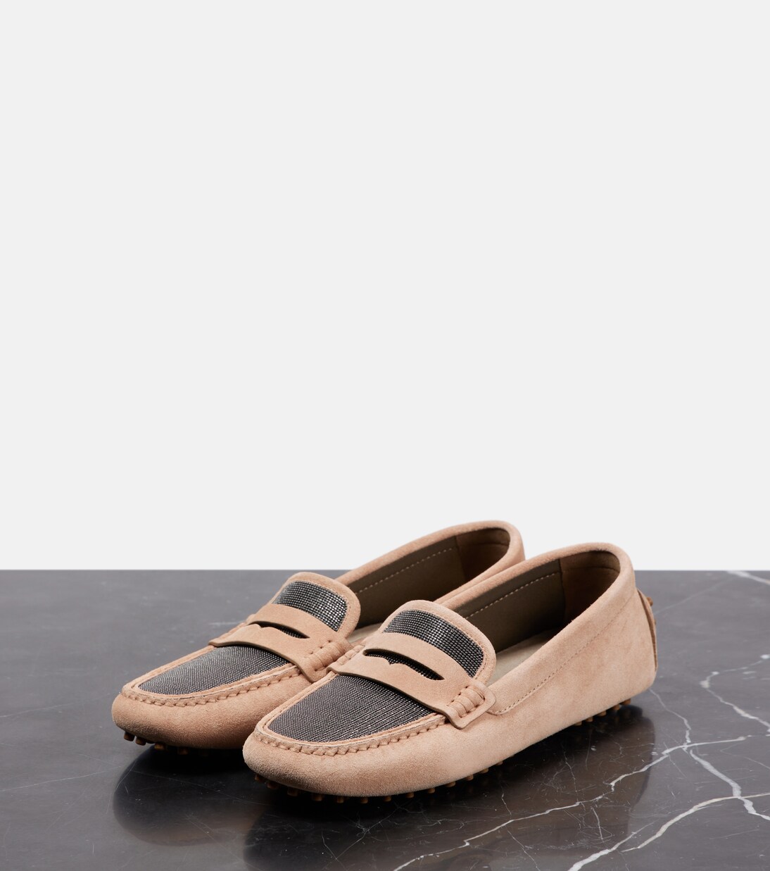 Mocasines de ante con cuentas Monili | Brunello Cucinelli