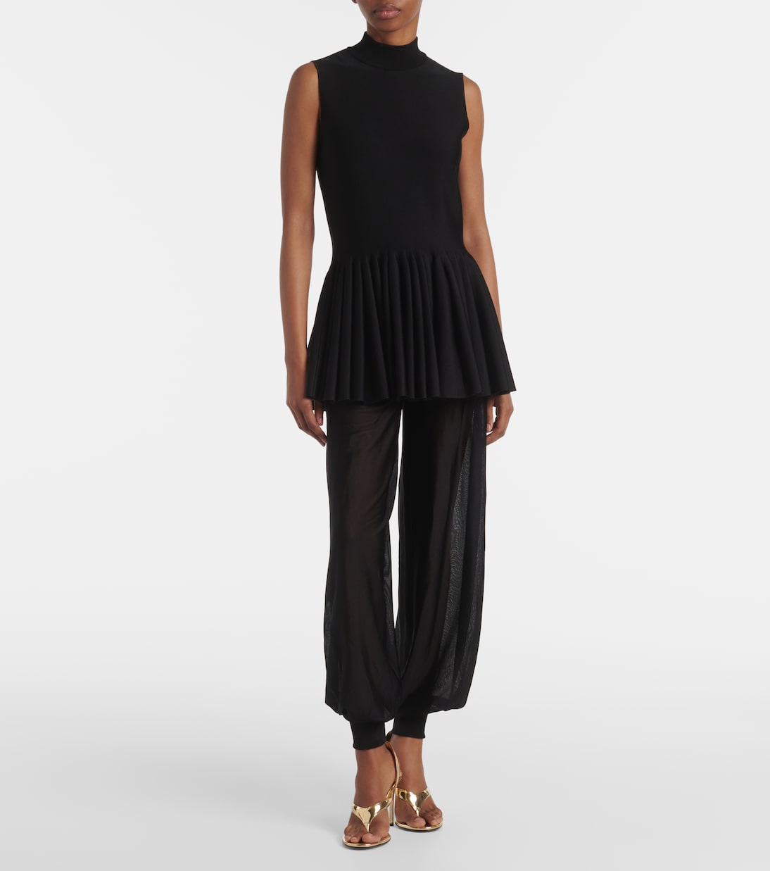 Pleated turtleneck top | Alaïa