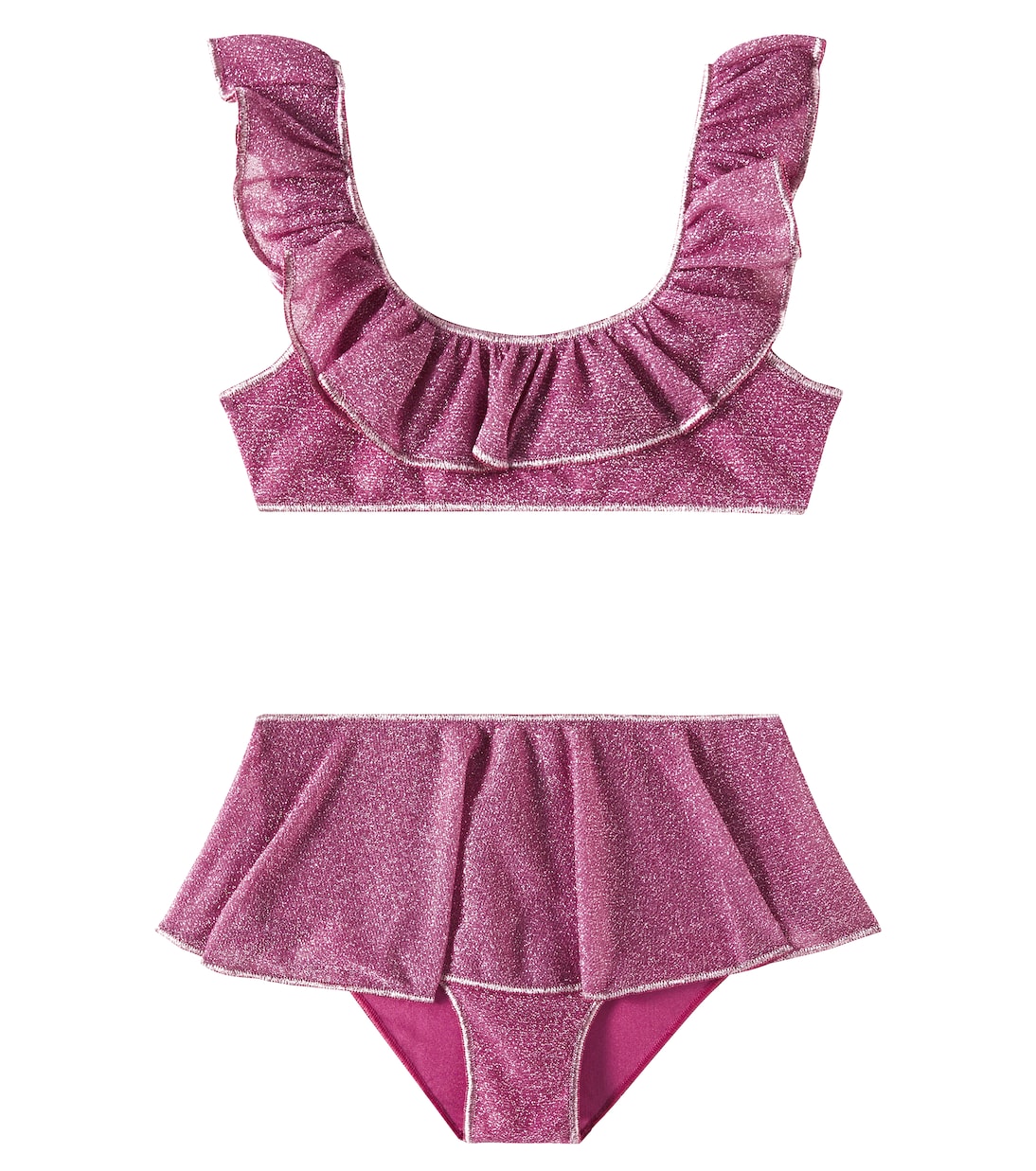 Lumière ruffled lamé bikini | Oséree Kids