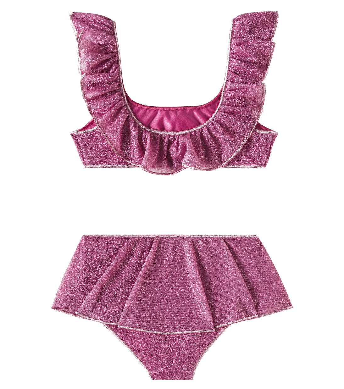 Lumière ruffled lamé bikini | Oséree Kids