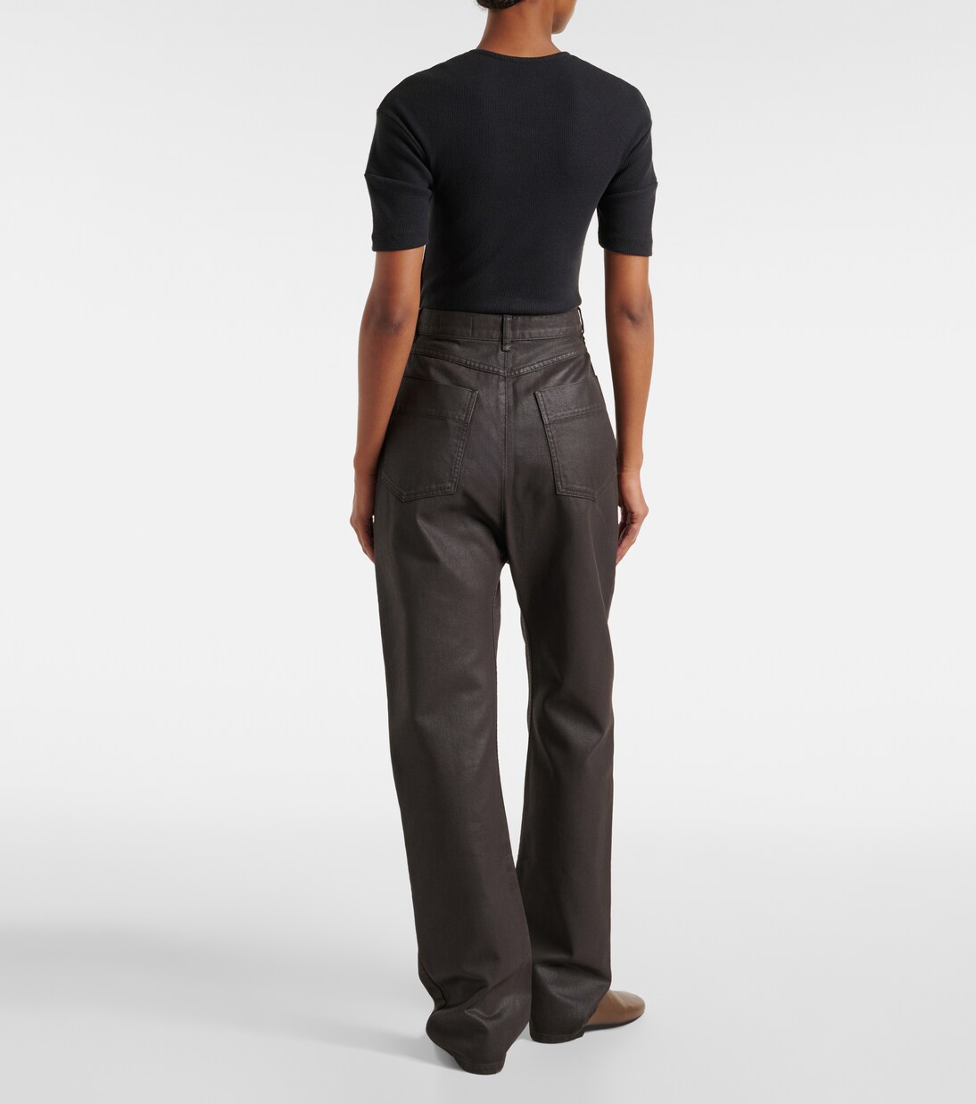 Pantalones anchos de algodón de tiro alto | Lemaire