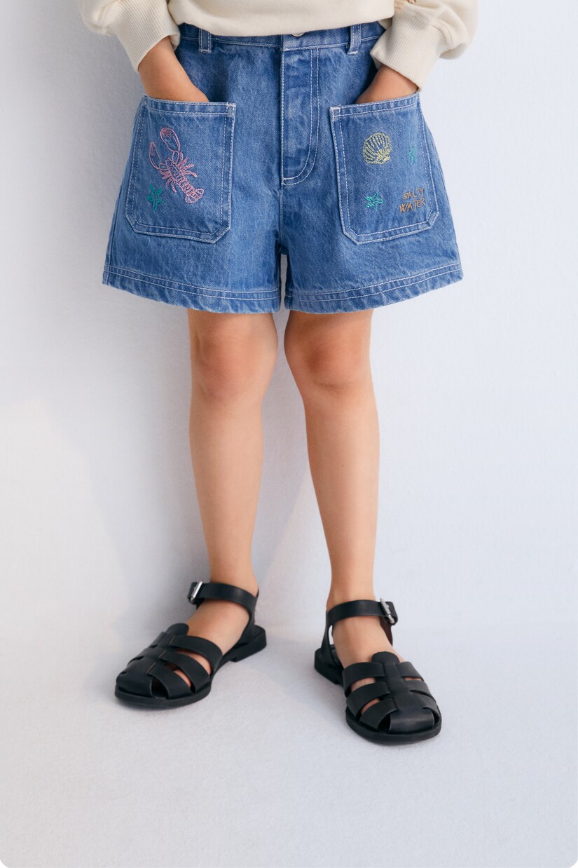 Kostas embroidered denim shorts | The New Society