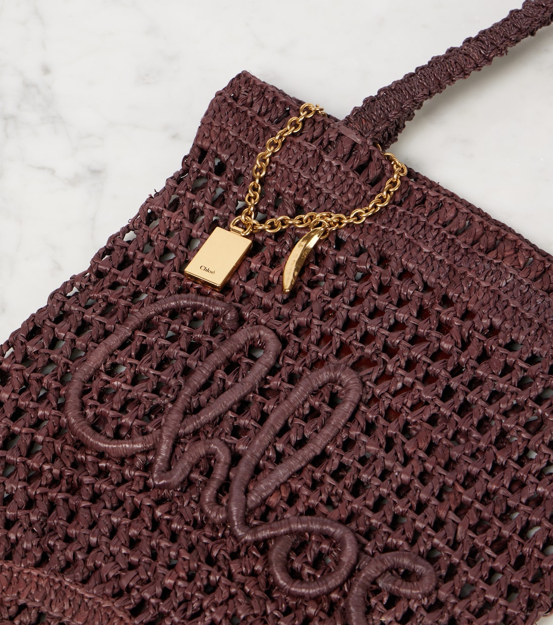 Summer Banana Small raffia tote bag | Chloé