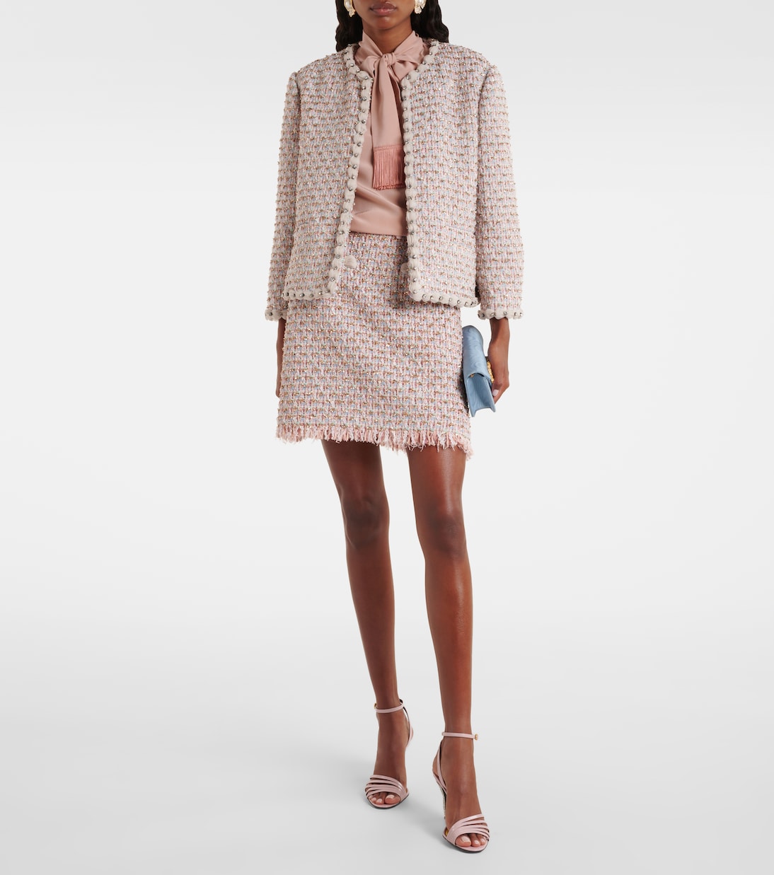 Embellished tweed miniskirt | Valentino