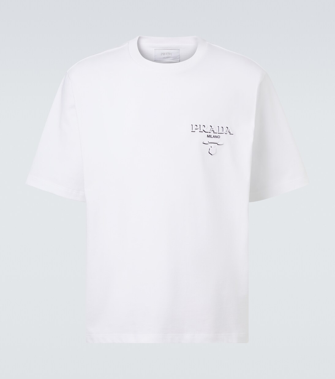 Logo oversized cotton jersey T-shirt  | Prada