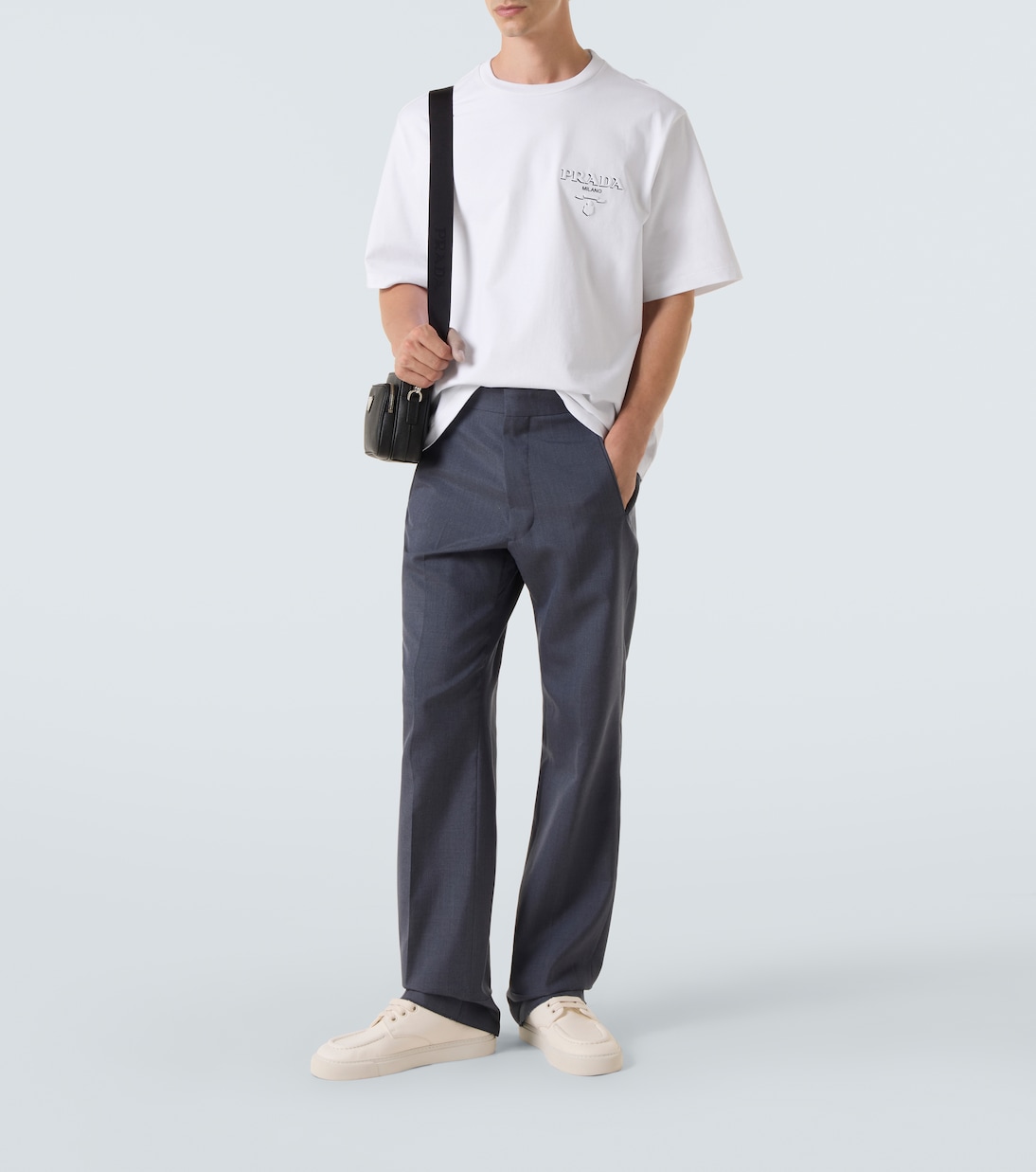 Logo oversized cotton jersey T-shirt  | Prada