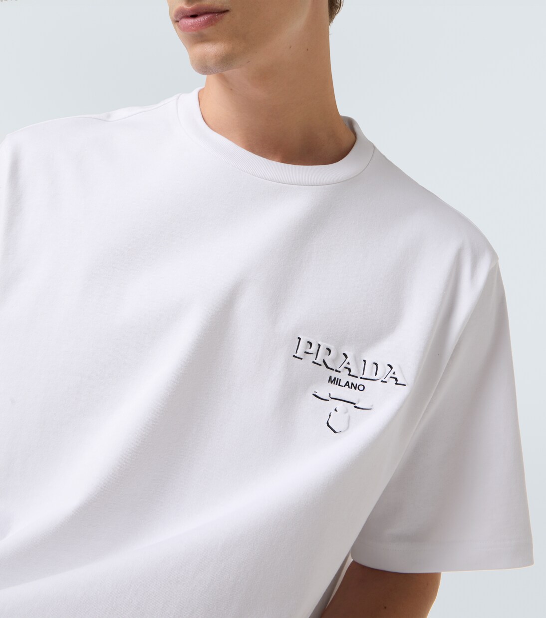 Logo oversized cotton jersey T-shirt  | Prada