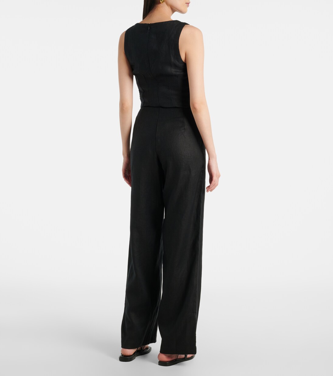 Pantalon droit Sanne à taille haute en lin | Faithfull