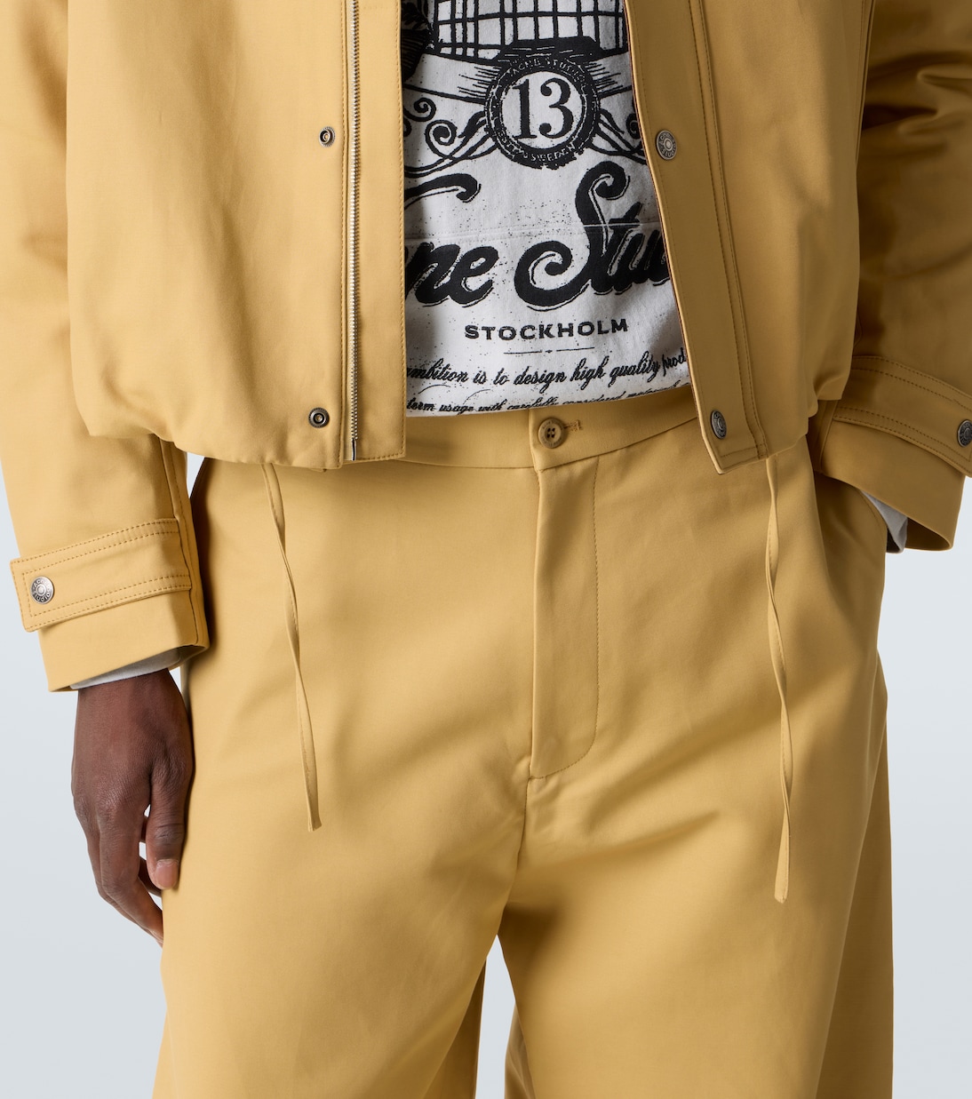 Mid-rise cotton satin wide-leg pants | Acne Studios