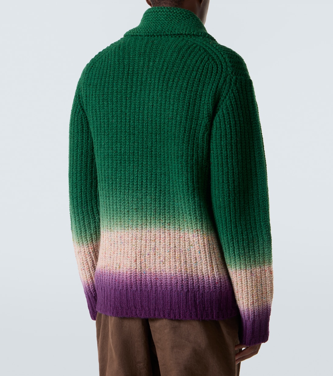 Ribbed-knit wool zip-up cardigan | Sacai