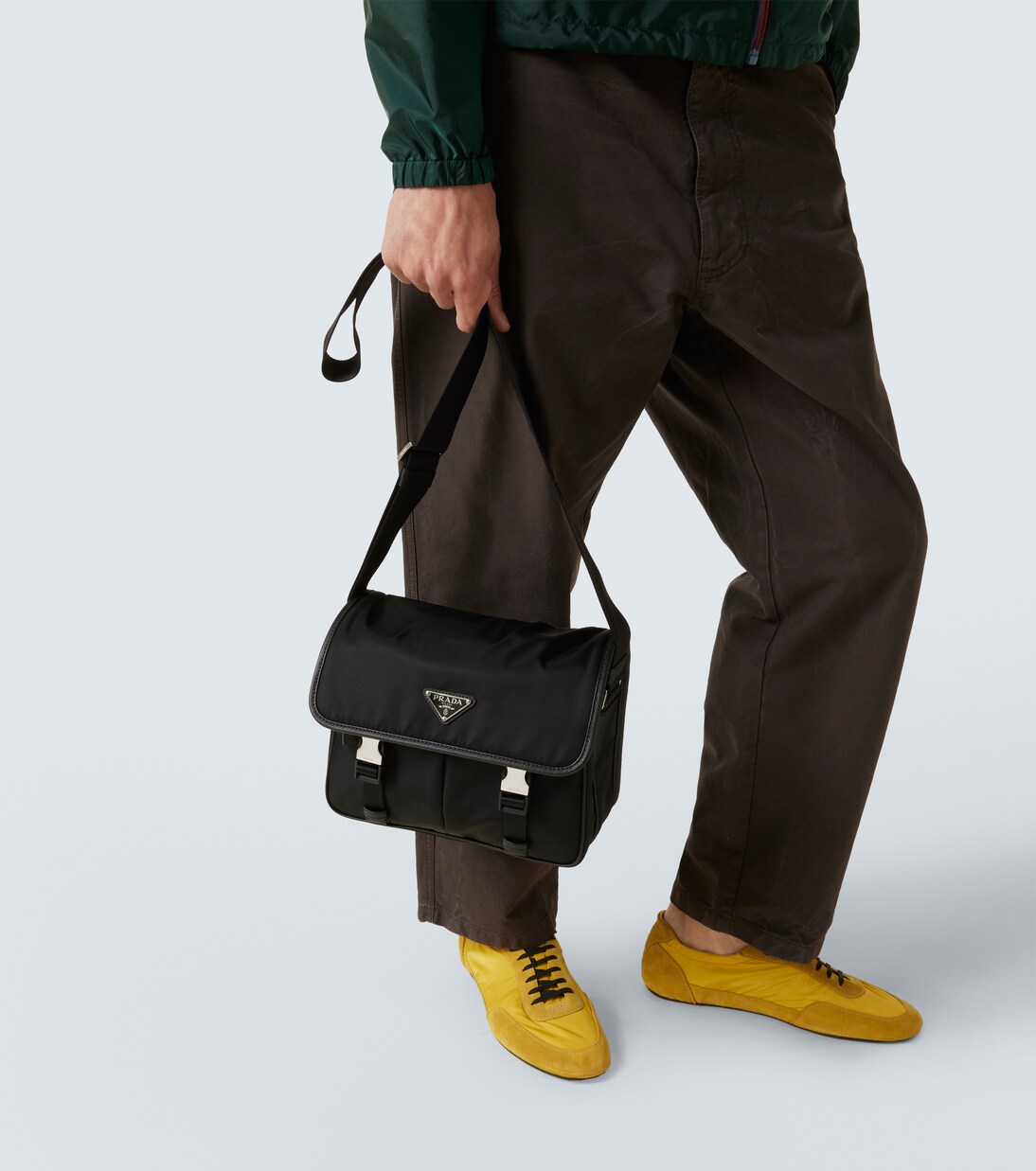 Messenger Bag aus Re-Nylon mit Leder | Prada