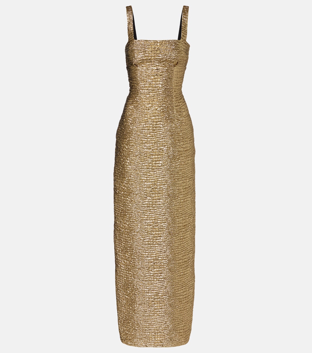 Micheline metallic-effect seersucker gown | Emilia Wickstead