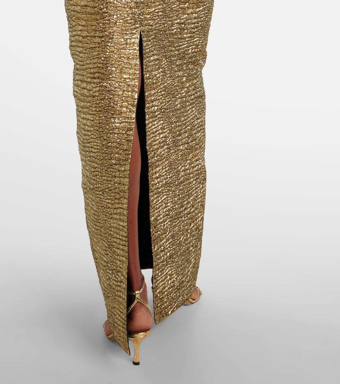 Micheline metallic-effect seersucker gown | Emilia Wickstead