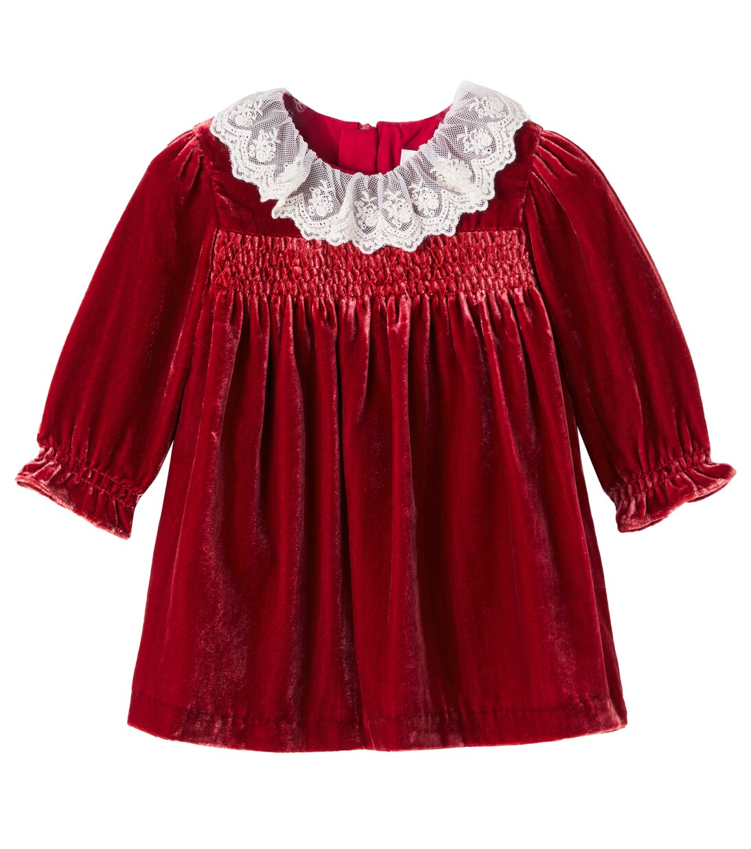 Baby Martina lace-trimmed velvet dress | C'era Una Volta