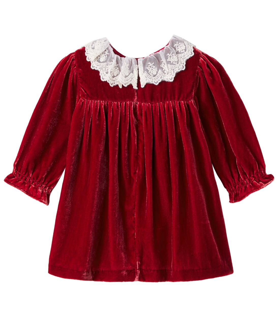 Baby Martina lace-trimmed velvet dress | C'era Una Volta