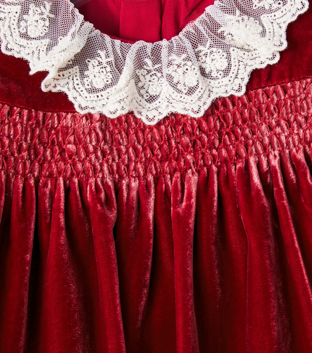 Baby Martina lace-trimmed velvet dress | C'era Una Volta