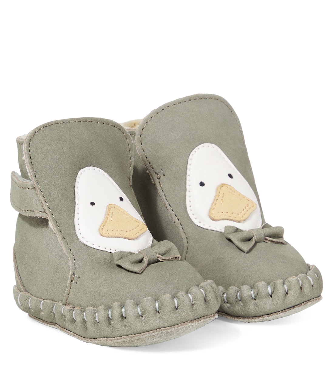 Baby Junus bow-detail suede booties | Donsje