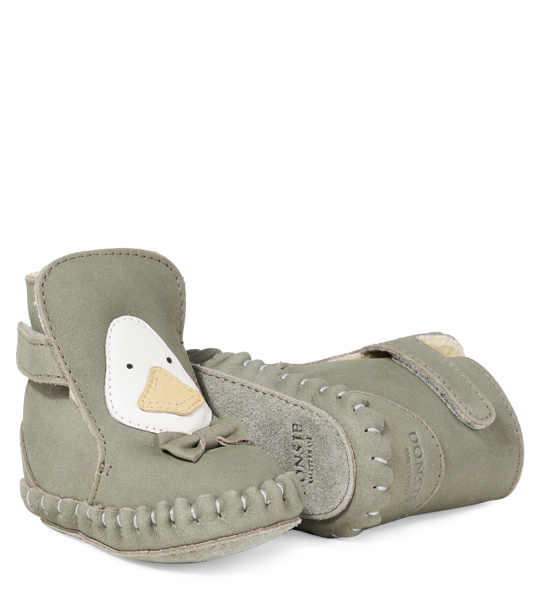Baby Junus bow-detail suede booties | Donsje