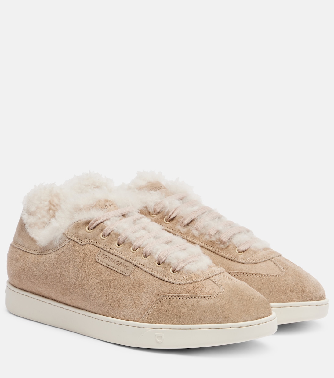 Shearling-lined suede sneakers | Ferragamo