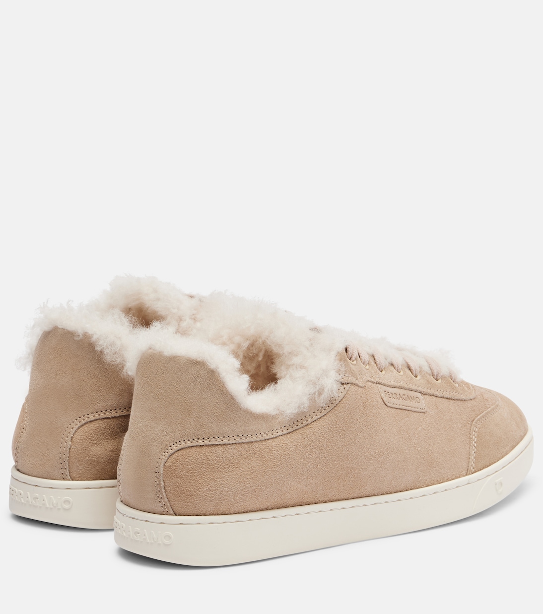 Shearling-lined suede sneakers | Ferragamo