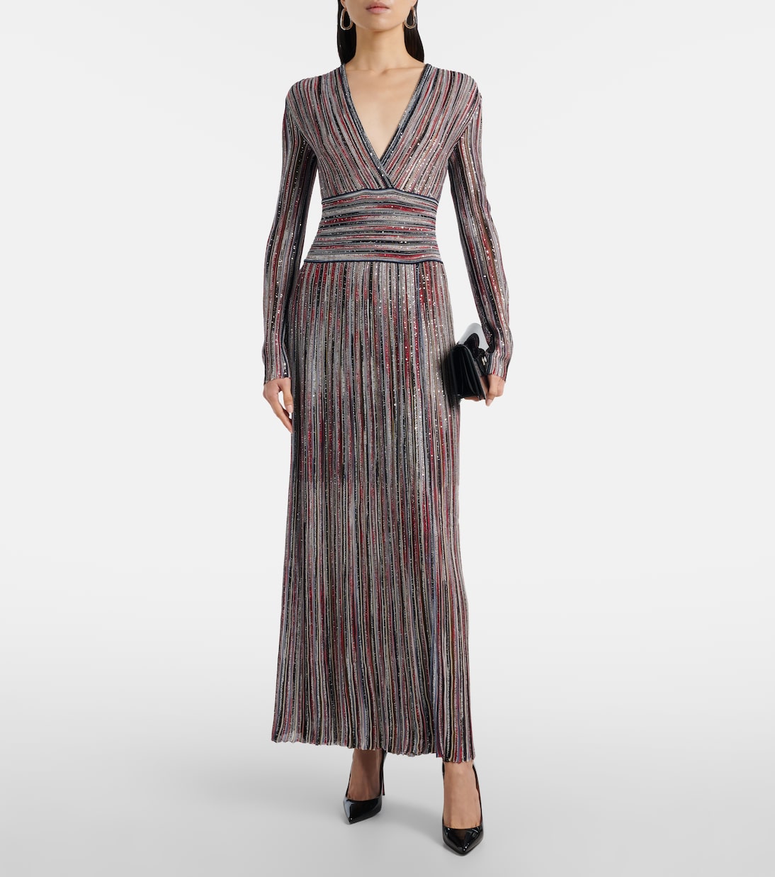 Striped lamé maxi dress | Missoni