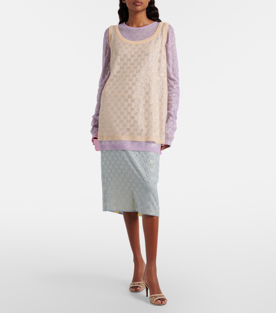 GG embellished silk top | Gucci