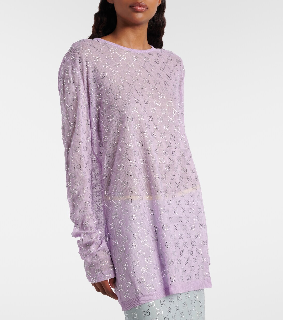 GG embellished silk top | Gucci