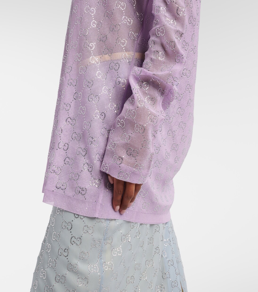 GG embellished silk top | Gucci