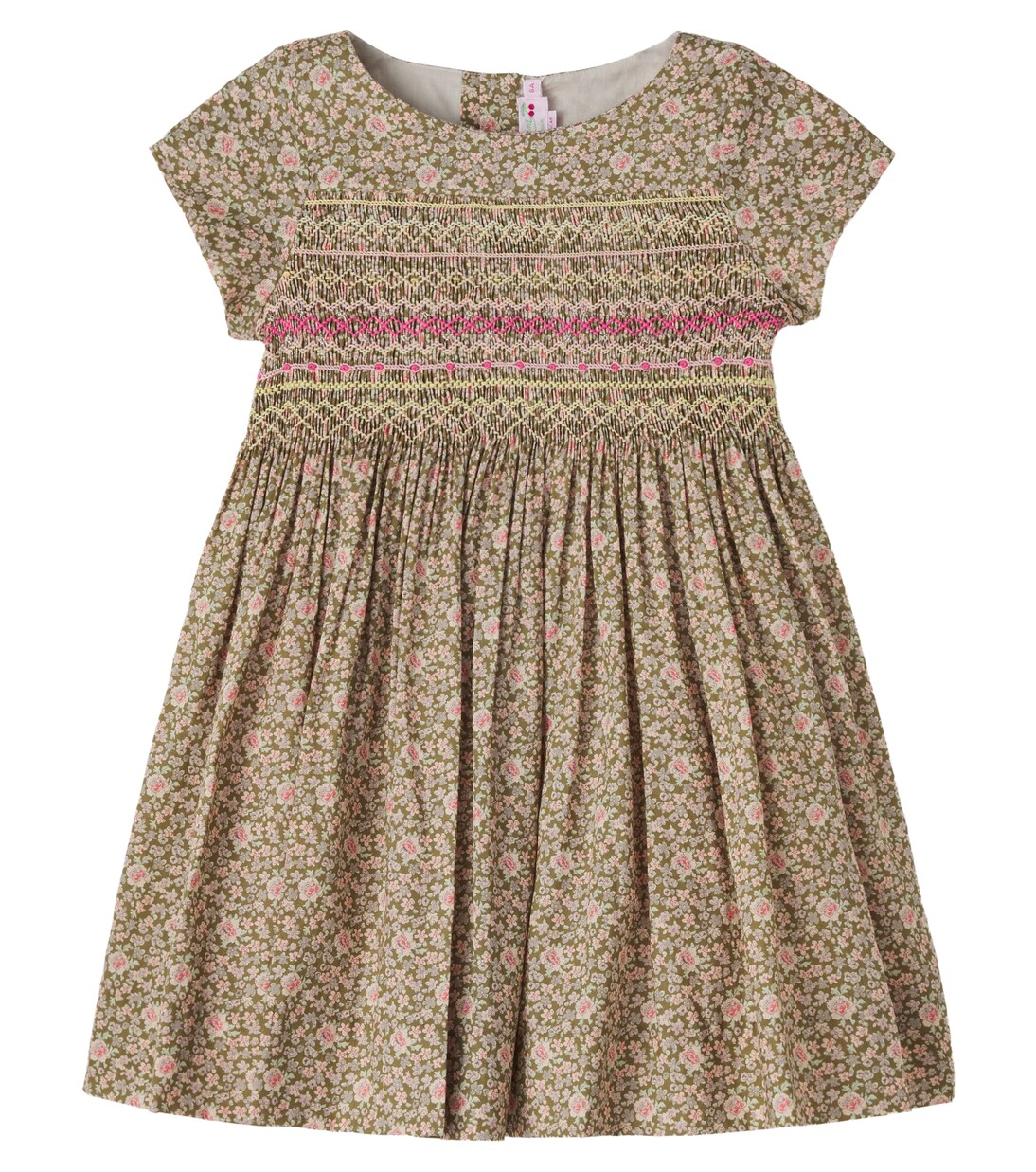 Duchesse smocked floral cotton dress | Bonpoint