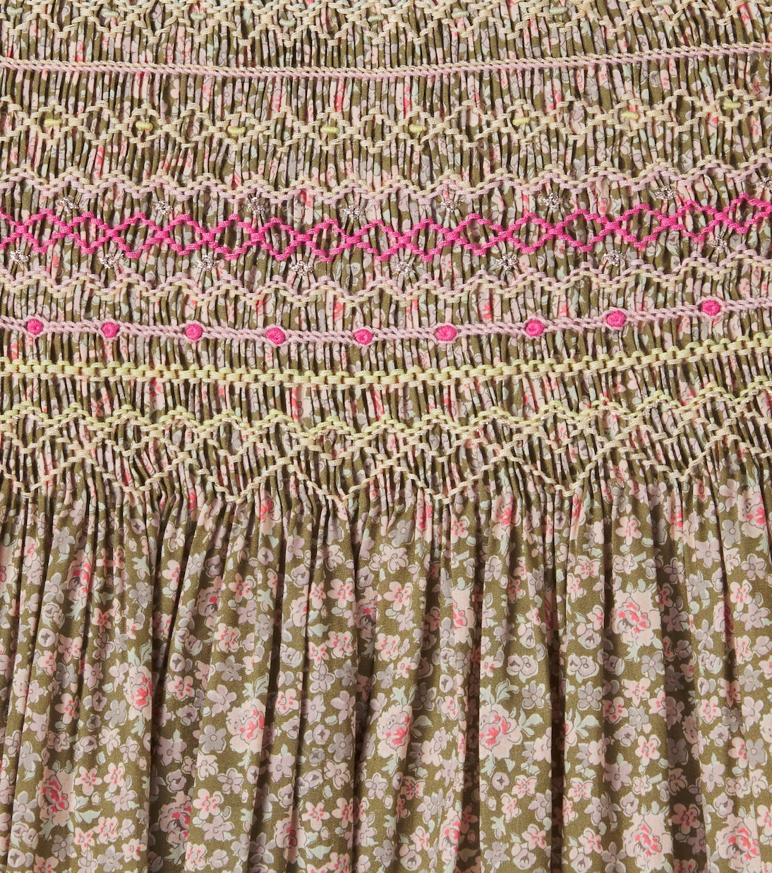 Duchesse smocked floral cotton dress | Bonpoint